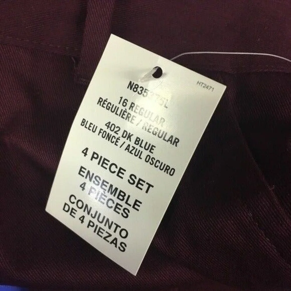 Nautica Boys 16 Regular Suit‎ Pants Burgundy New Zip Fly Holidays Dressy Look